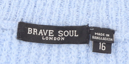 Womens UK Size 16 Brave Soul Blue Pullover Jumper