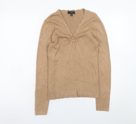 Womens UK Size 14 Lipsy Beige Pullover Jumper