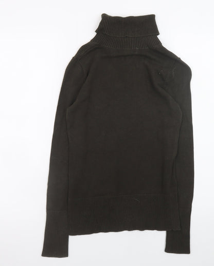 Jackpot Women Brown Roll Neck Knit Jumper XS
