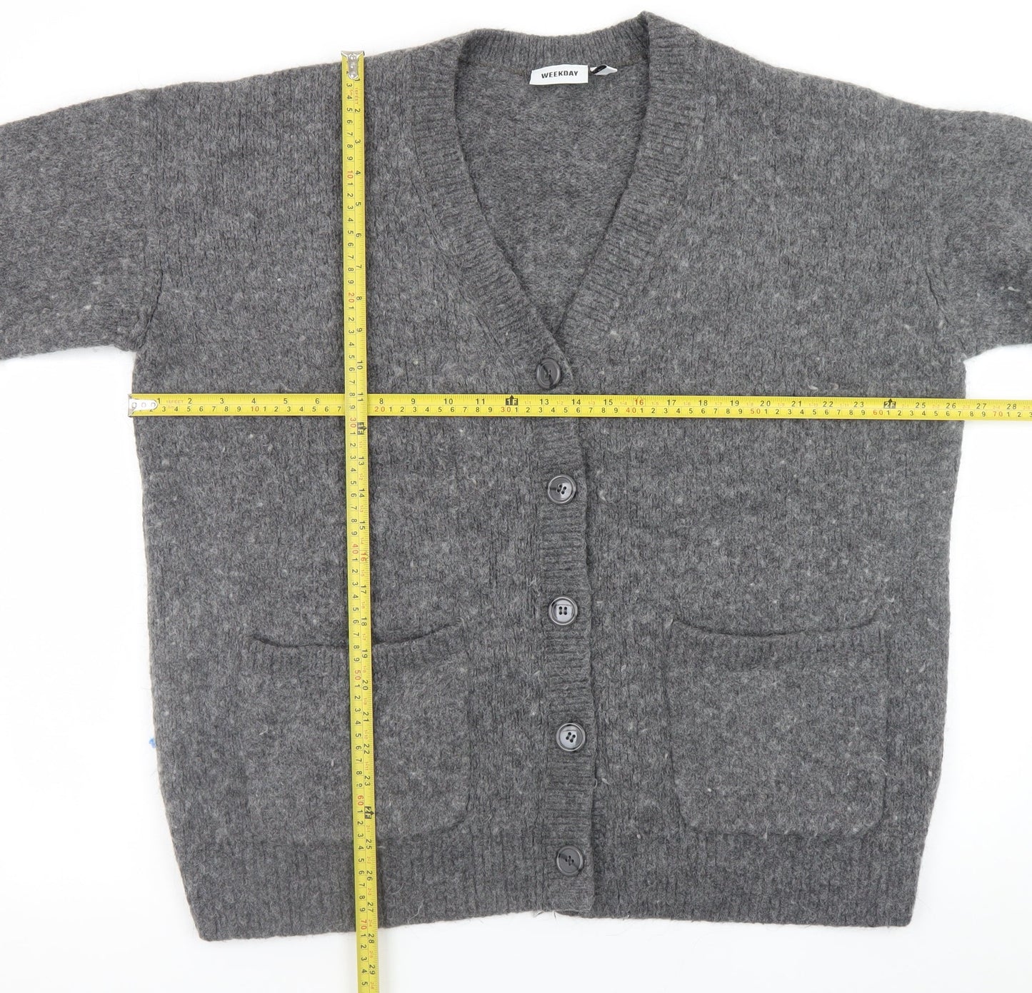 Womens UK Size S Weekday Grey Cardigan Jumper