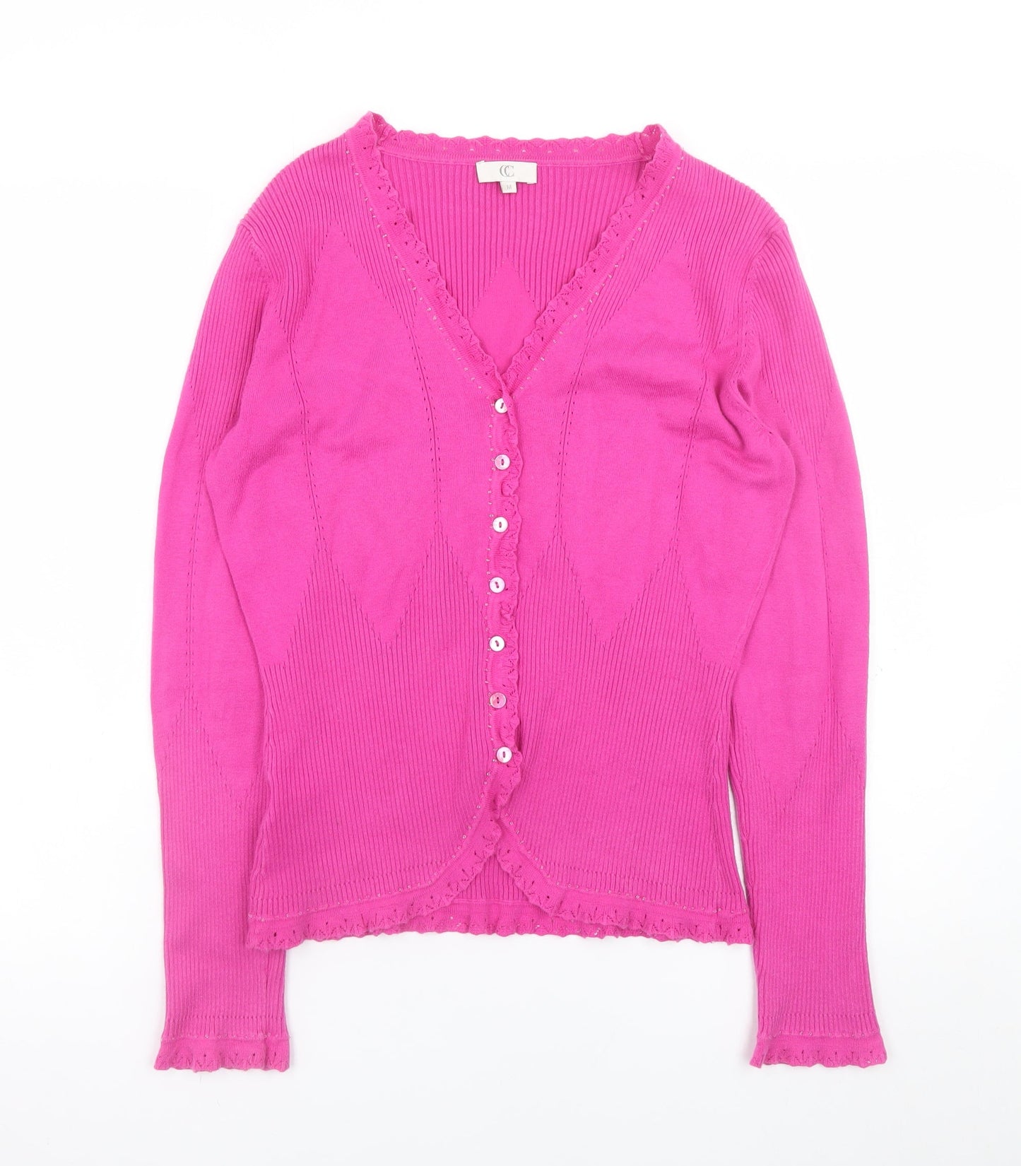 Womens UK Size M CC Pink Cardigan Jumper