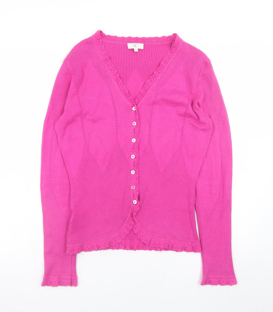 Womens UK Size M CC Pink Cardigan Jumper