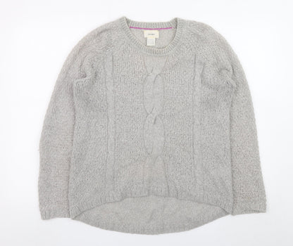 Softgrey Women’s Grey Cable-Knit Wool Blend Jumper UK 10/12