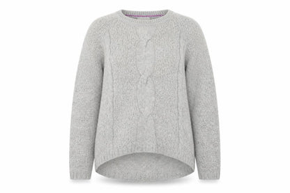 Softgrey Women’s Grey Cable-Knit Wool Blend Jumper UK 10/12