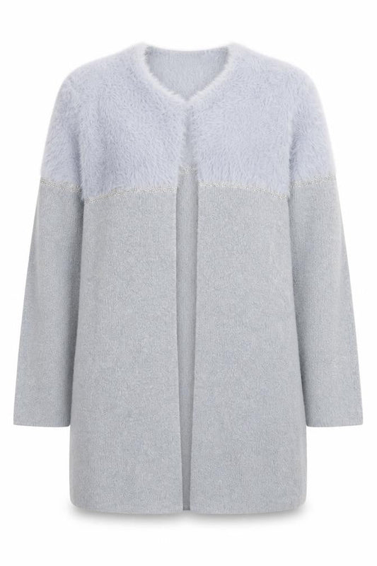 Womens UK Size 10 Apricot Grey Cardigan Jumper