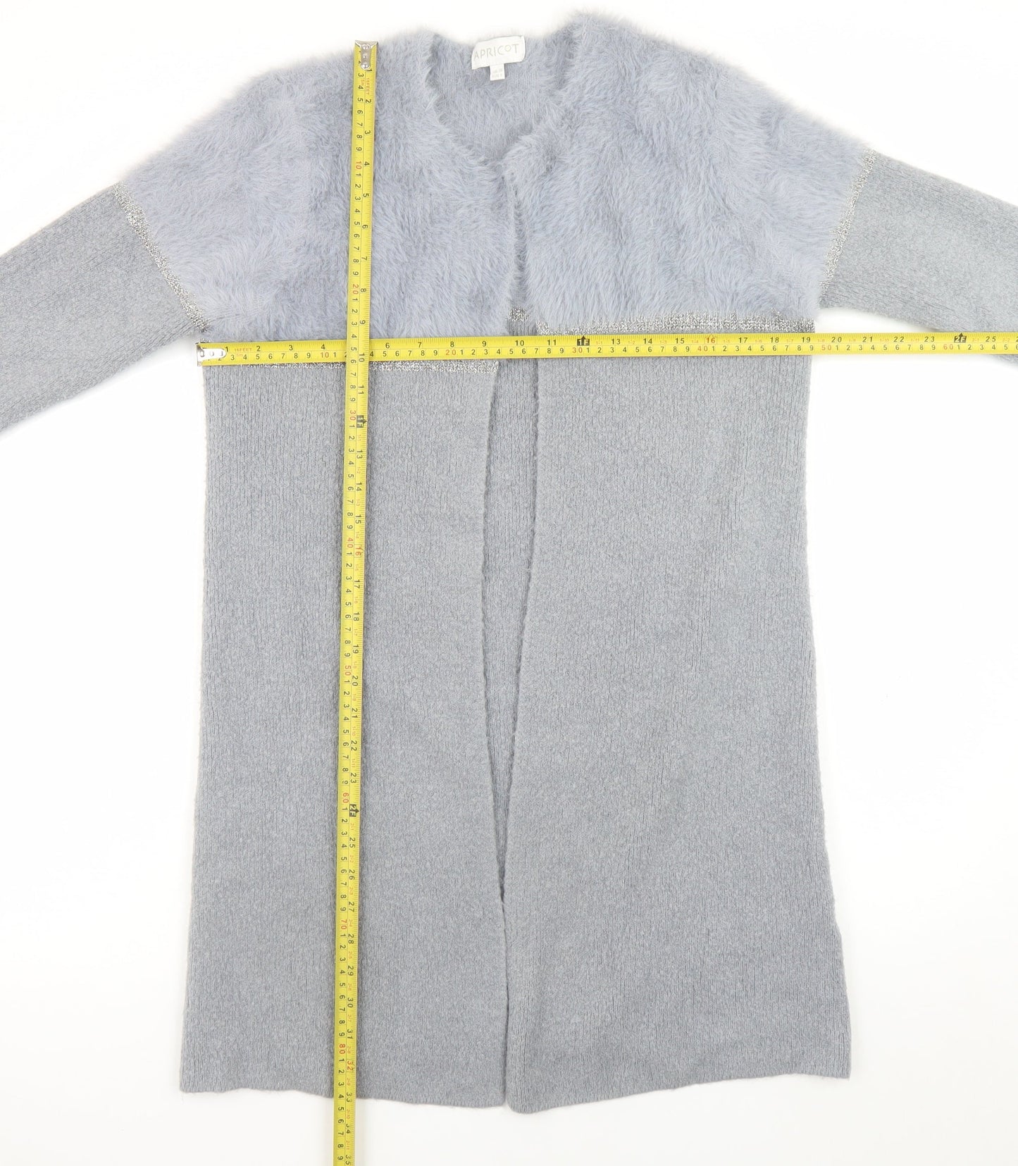 Womens UK Size 10 Apricot Grey Cardigan Jumper