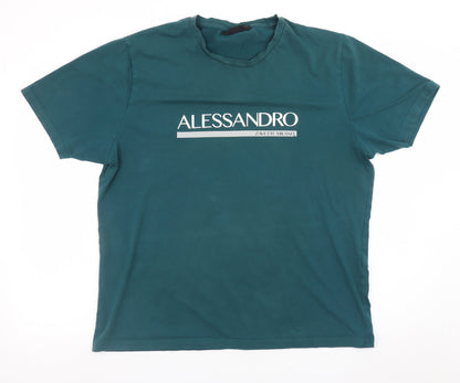 Mens UK Size XL Alessandro Zavetti Milano Green  T-Shirt