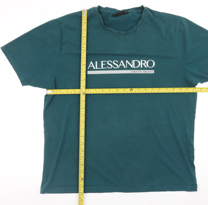 Mens UK Size XL Alessandro Zavetti Milano Green  T-Shirt