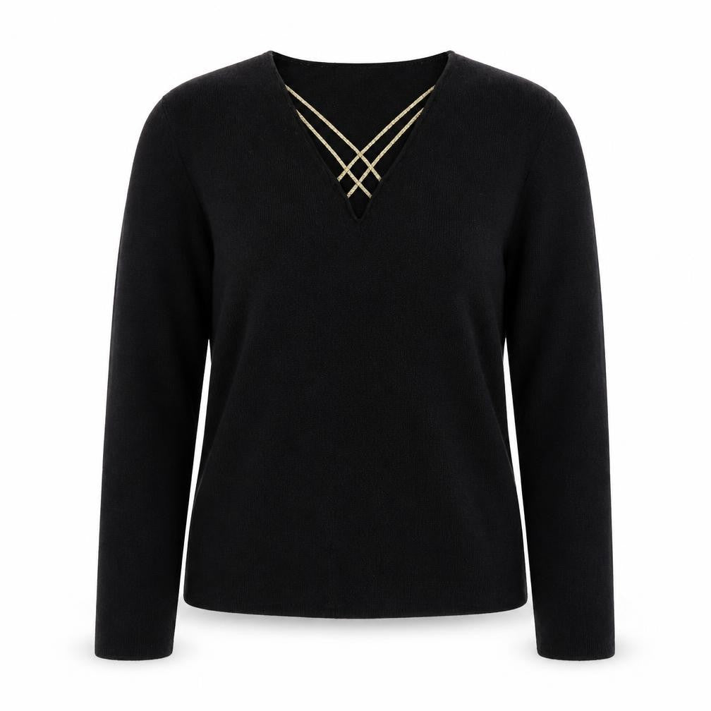 Womens UK Size S Waves Black Pullover Jumper