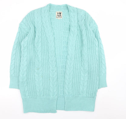 Jaase Women's Blue Chunky Knit Open Cardigan M