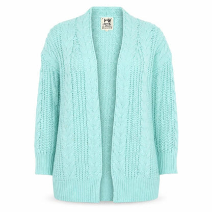 Jaase Women's Blue Chunky Knit Open Cardigan M