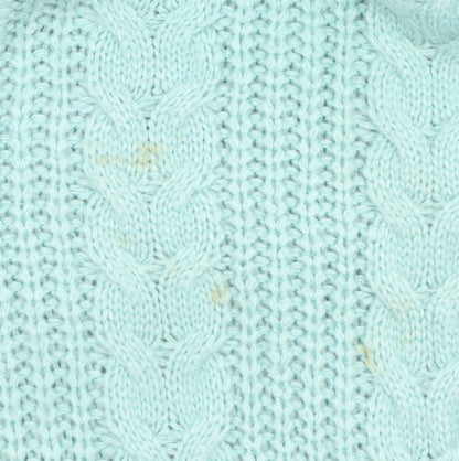 Jaase Women's Blue Chunky Knit Open Cardigan M