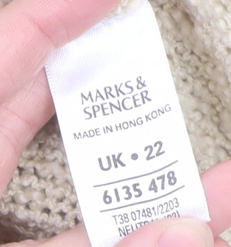 Womens UK Size 22 Marks and Spencer Beige Cardigan Jumper
