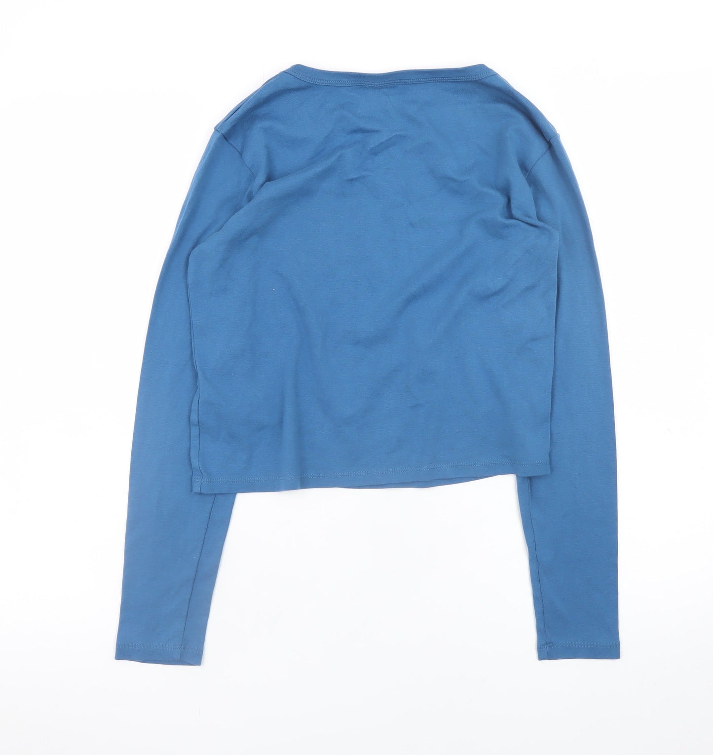 Womens UK Size M COLLUSION Blue Cropped T-Shirt