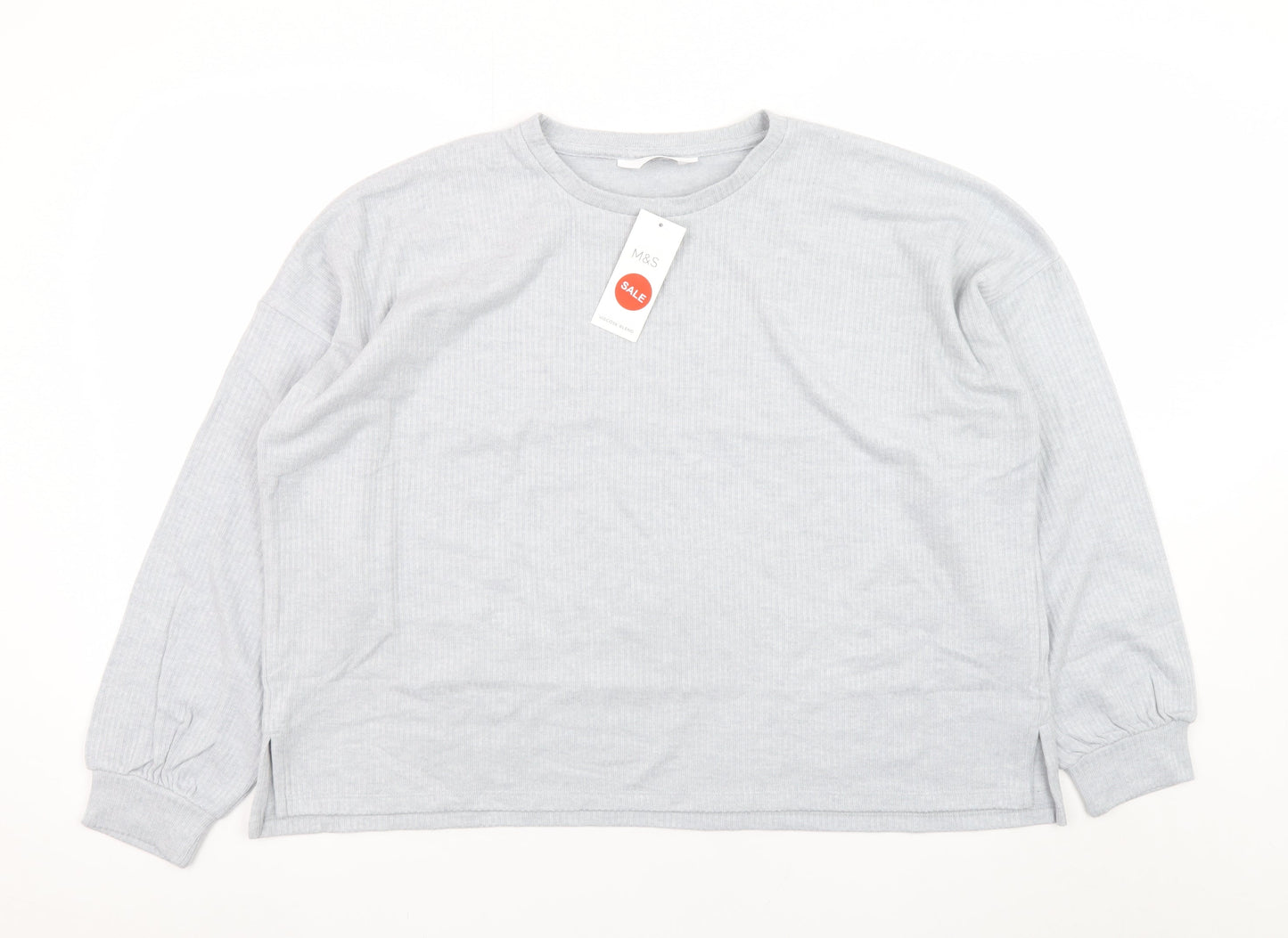 Womens UK Size L Marks and Spencer Grey Pullover Jumper