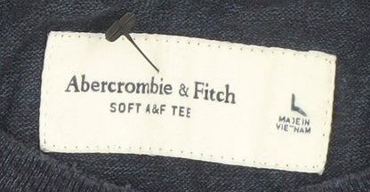 Abercrombie & Fitch Men’s Blue Cotton Blend Pullover Jumper L