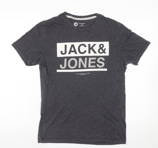Mens UK Size S JACK & JONES Grey  T-Shirt