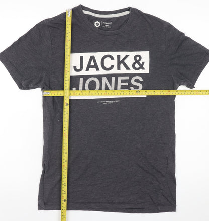 Mens UK Size S JACK & JONES Grey  T-Shirt