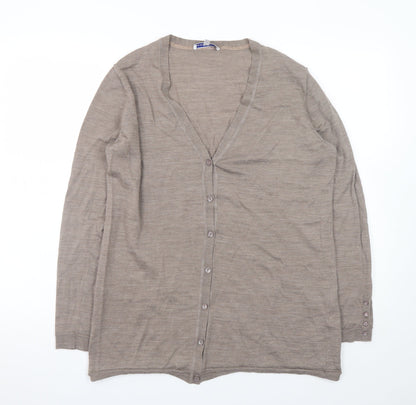 Womens UK Size 20 Gray & Osbourn Beige Cardigan Jumper