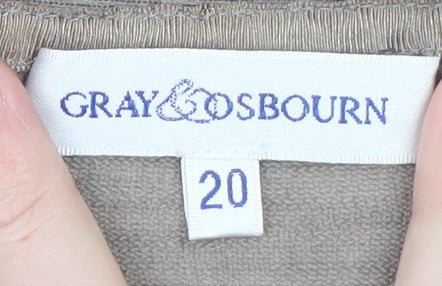 Womens UK Size 20 Gray & Osbourn Beige Cardigan Jumper