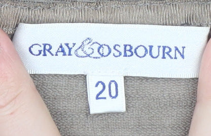 Womens UK Size 20 Gray & Osbourn Beige Cardigan Jumper