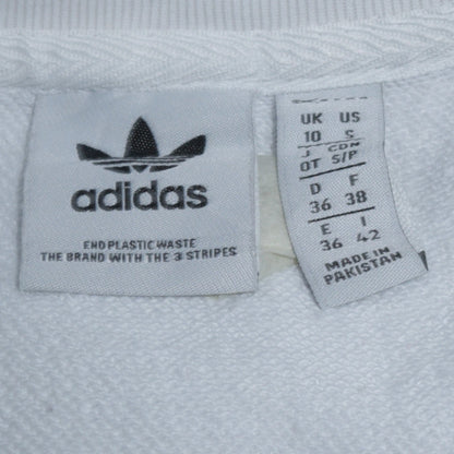 Womens UK Size 10 adidas White Pullover Sweatshirt