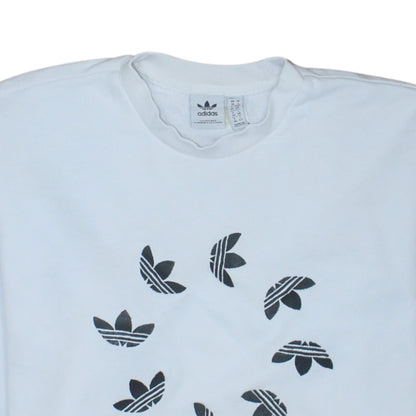 Womens UK Size 10 adidas White Pullover Sweatshirt