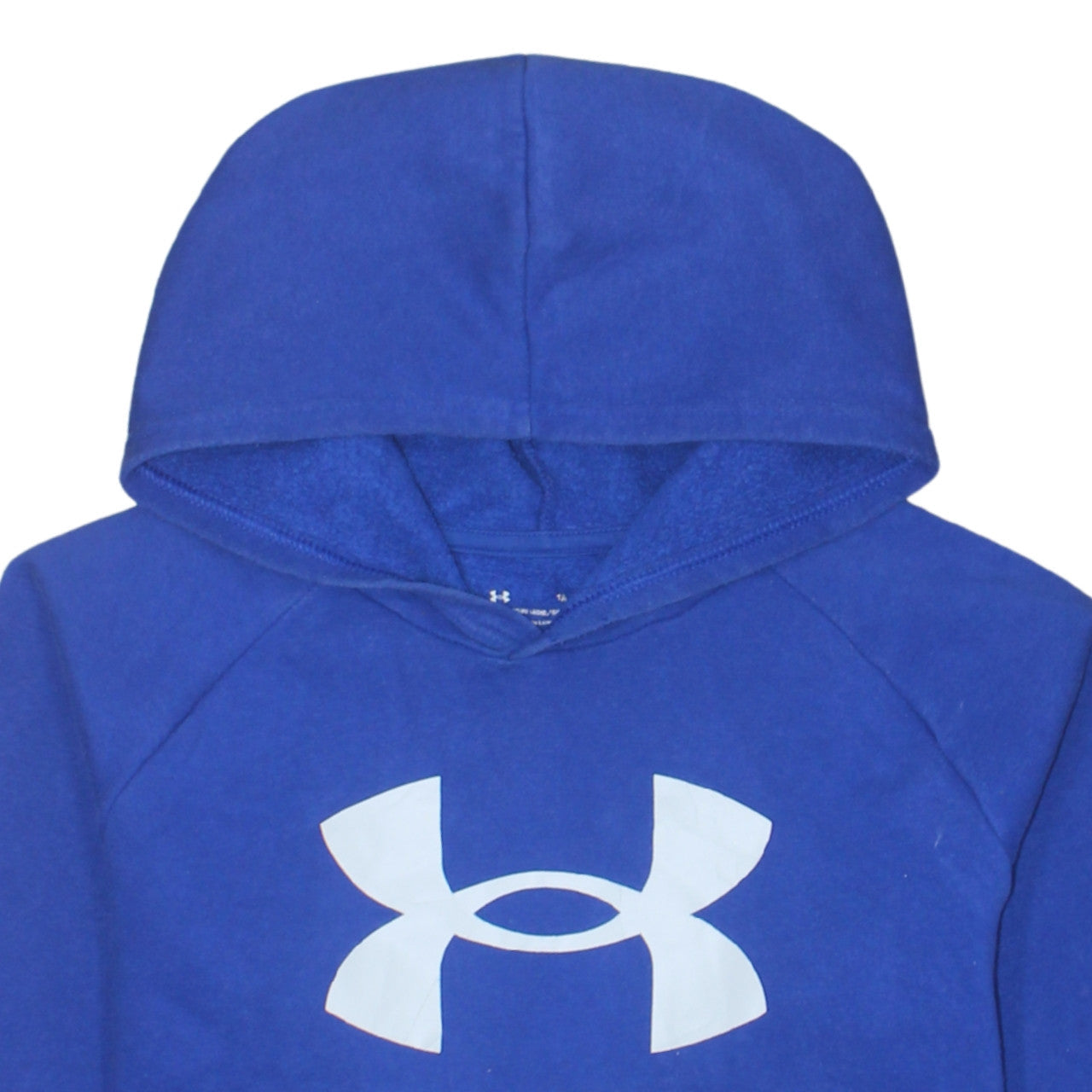 Under Armour Boys Blue Pullover Hoodie XL (158) Fleece Logo Sportswear