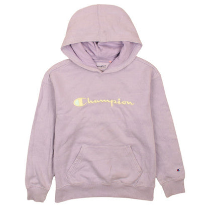 Champion Girls Purple Hooded Pullover Sweatshirt L Fleece Lined Casual