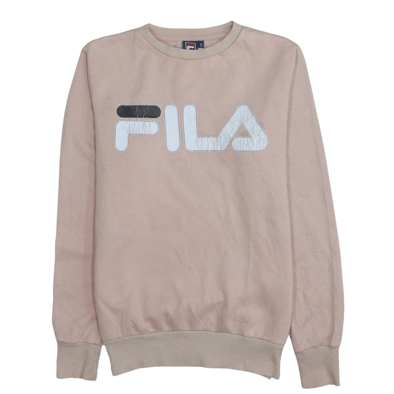 Womens UK Size S FILA Beige Pullover Sweatshirt