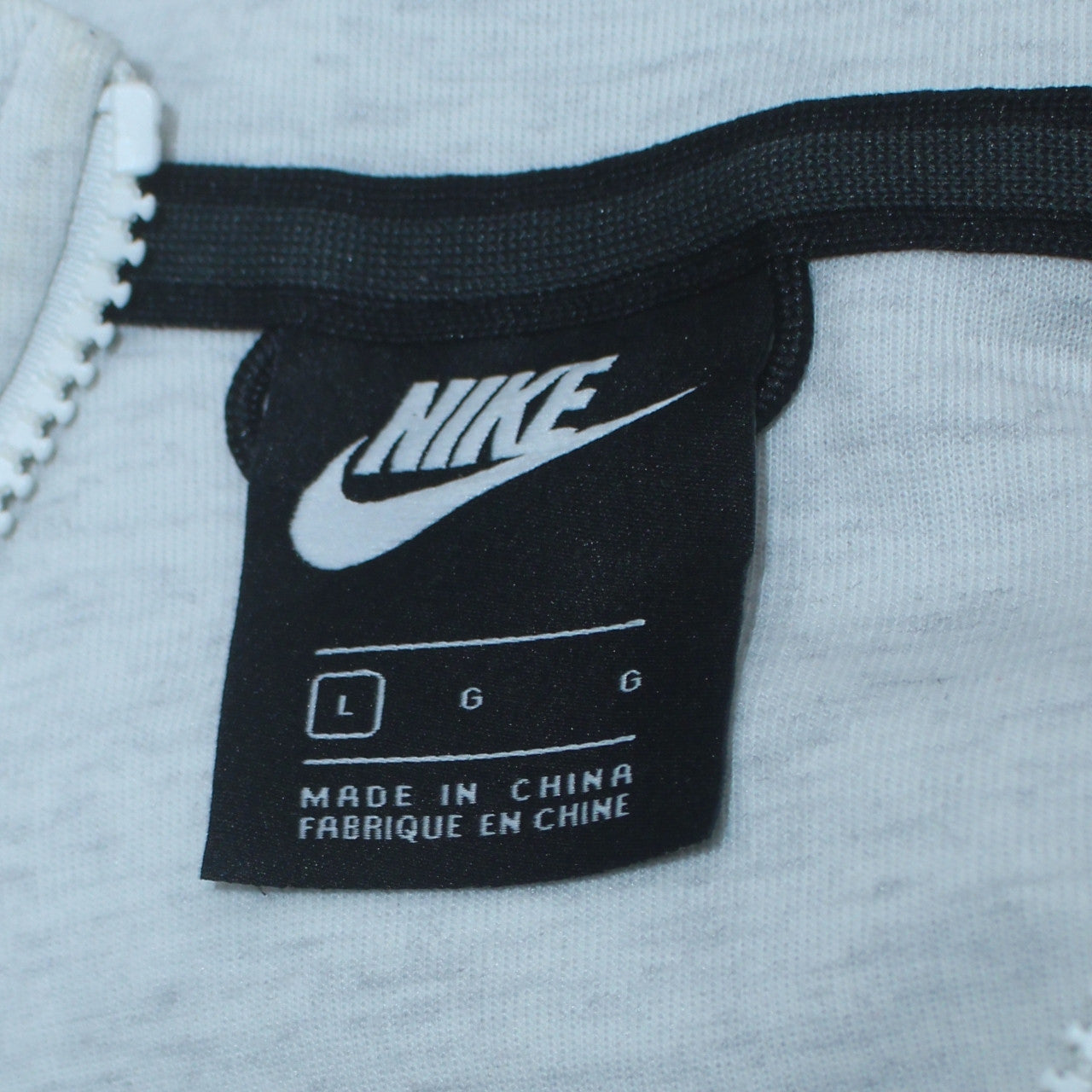 Mens UK Size L Nike Grey Full Zip Hoodie