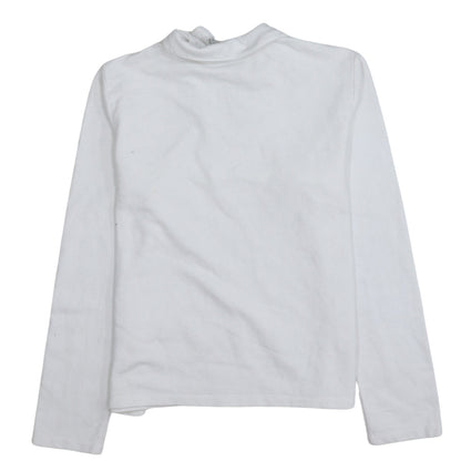 Nike Girls White 1/4 Zip Fleece Sweatshirt Size L 14-16 Sports Pullover