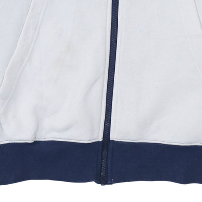 Nike Men's Blue and White Track Jacket Size S Full Zip Cotton Blend