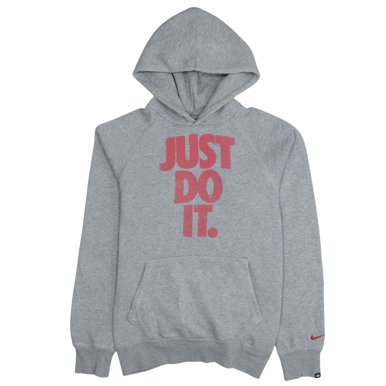 Nike Boys Grey Hoodie Small Just Do It Pullover Cotton Blend Fleece