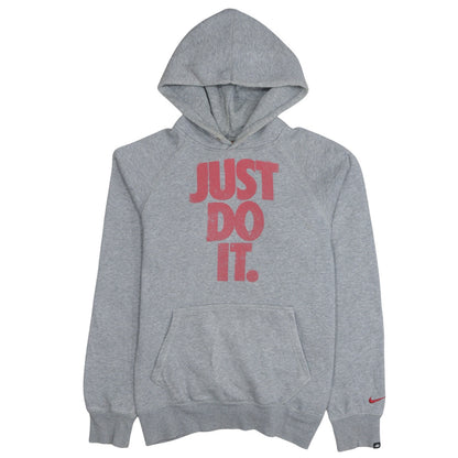 Nike Boys Grey Hoodie Small Just Do It Pullover Cotton Blend Fleece