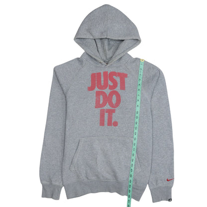 Nike Boys Grey Hoodie Small Just Do It Pullover Cotton Blend Fleece