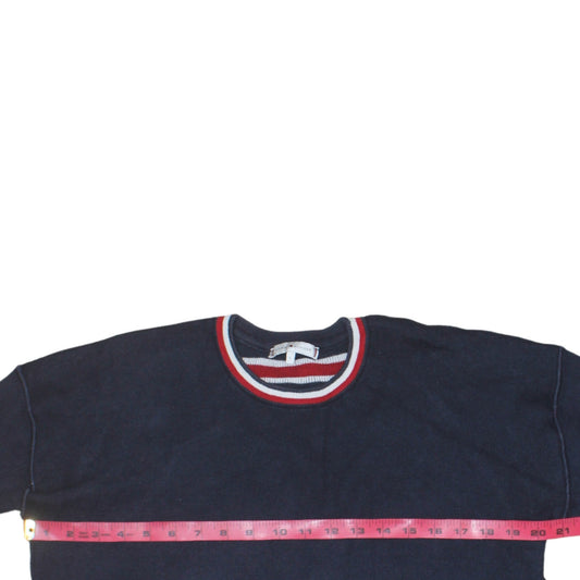 Tommy Hilfiger Women's Blue Crew Neck Cotton Pullover Jumper Size L