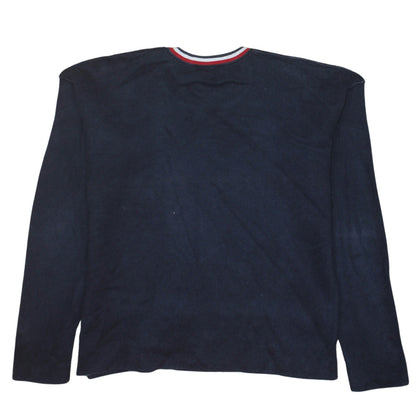 Tommy Hilfiger Women's Blue Crew Neck Cotton Pullover Jumper Size L