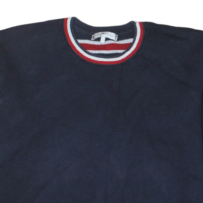 Tommy Hilfiger Women's Blue Crew Neck Cotton Pullover Jumper Size L