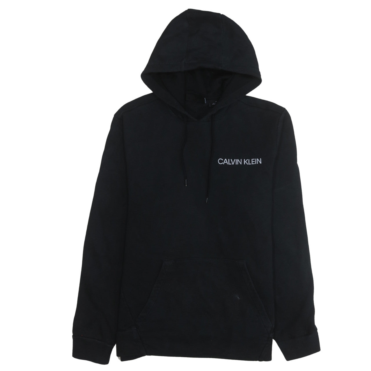 Calvin Klein Men’s Black Pullover Hoodie L Fleece Logo Sweatshirt