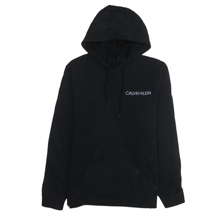 Calvin Klein Men’s Black Pullover Hoodie L Fleece Logo Sweatshirt