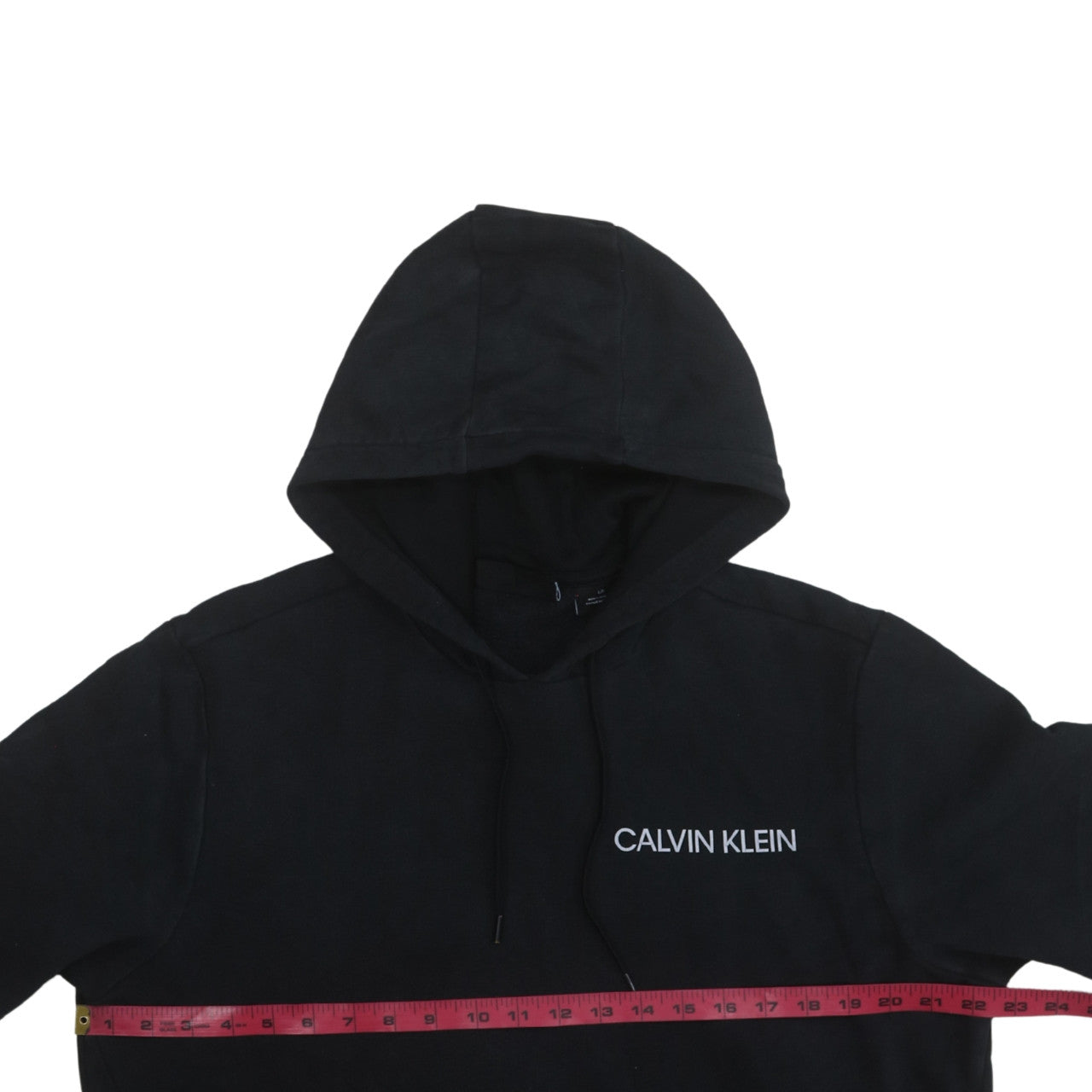 Calvin Klein Men’s Black Pullover Hoodie L Fleece Logo Sweatshirt