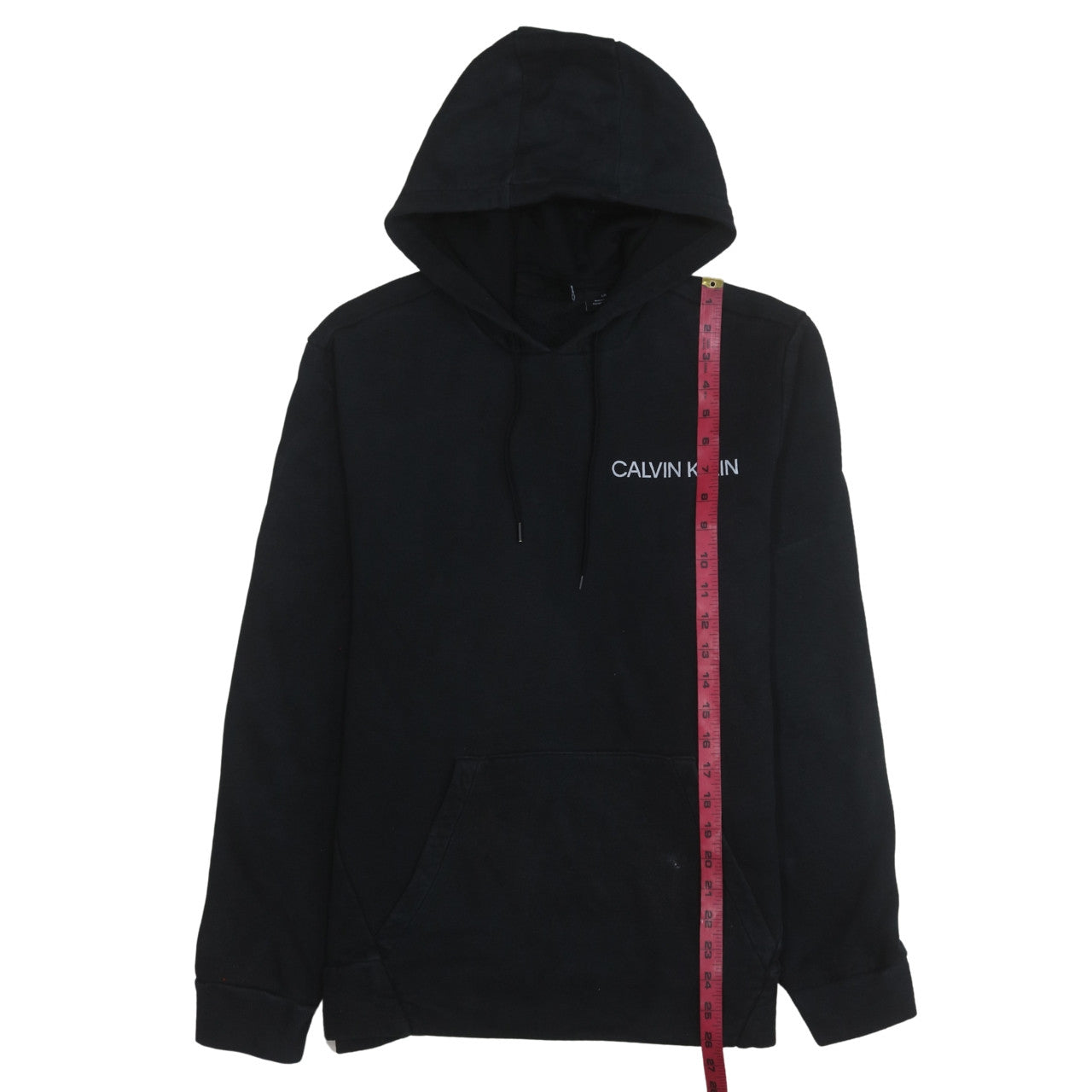 Calvin Klein Men’s Black Pullover Hoodie L Fleece Logo Sweatshirt
