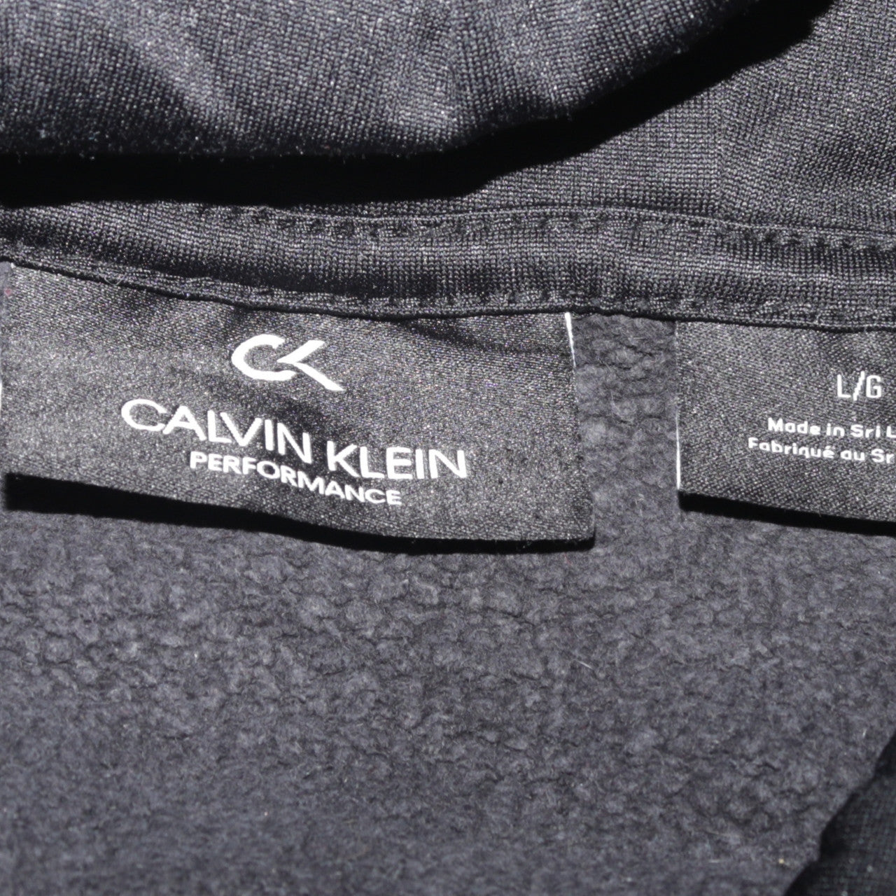 Calvin Klein Men’s Black Pullover Hoodie L Fleece Logo Sweatshirt