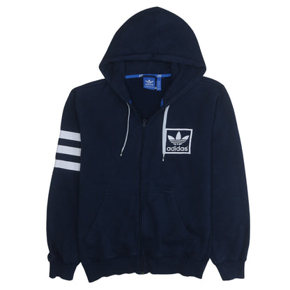 Mens UK Size M adidas Blue Full Zip Hoodie