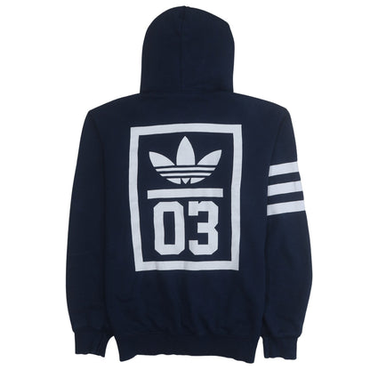 Mens UK Size M adidas Blue Full Zip Hoodie