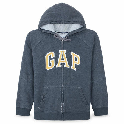 Gap Men's Grey Full Zip Hoodie L Logo College Style Sweatshirt