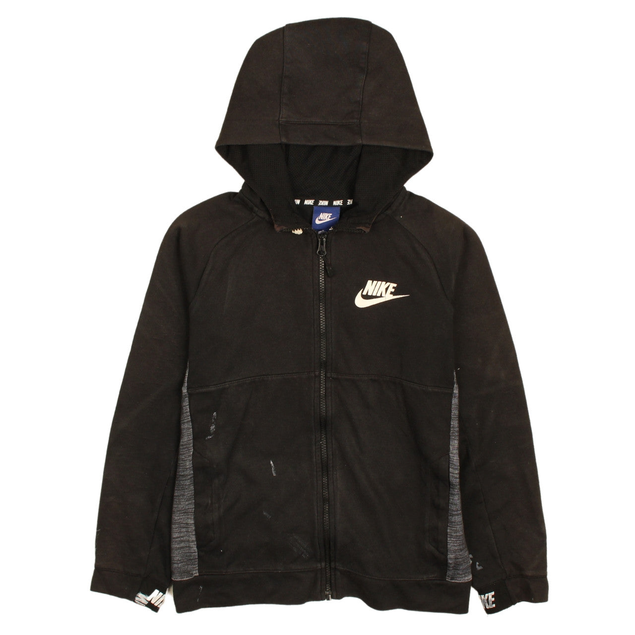 Nike Boys Black Full Zip Hoodie 12-13 Years Lined Sportswear