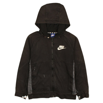 Nike Boys Black Full Zip Hoodie 12-13 Years Lined Sportswear