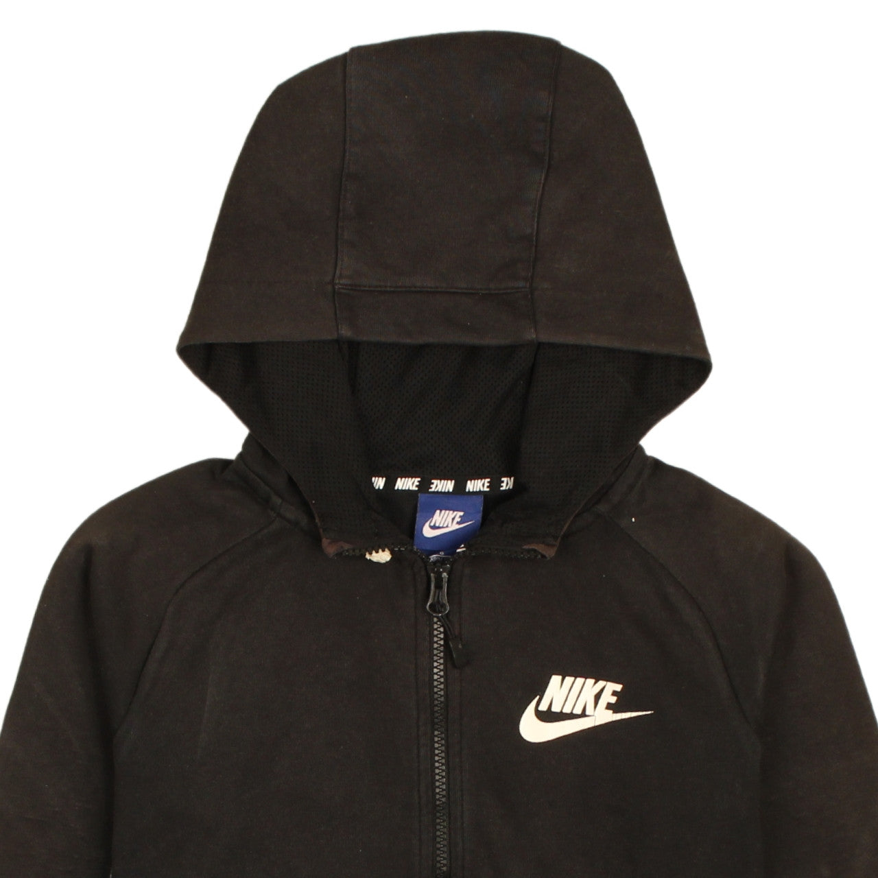 Nike Boys Black Full Zip Hoodie 12-13 Years Lined Sportswear
